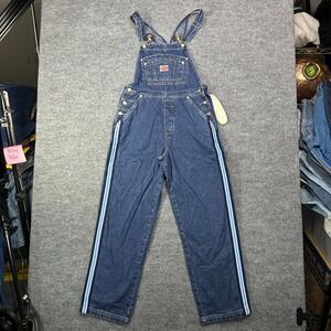 Revolt Overall Men's Medium Blue Denim Side Stripes Pockets Workwear - 32X30 NWT